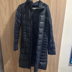 Women's North Face Long Puffer Coat - Navy Blue